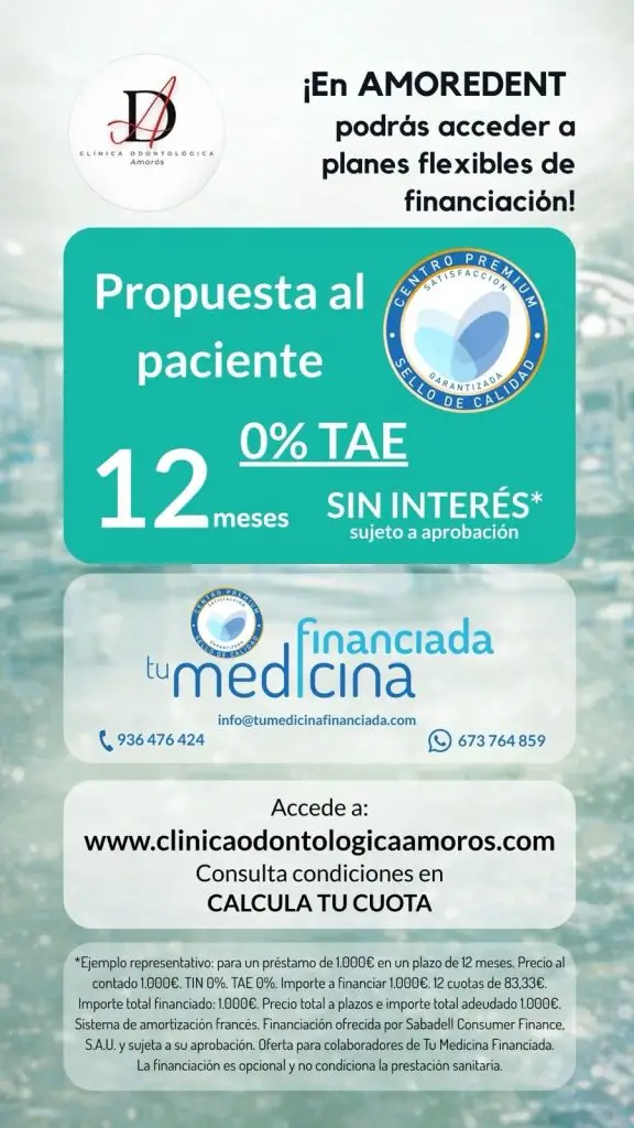 Cartel tu medicina financiada - financiación tratamientos clínica odontológica amorós
